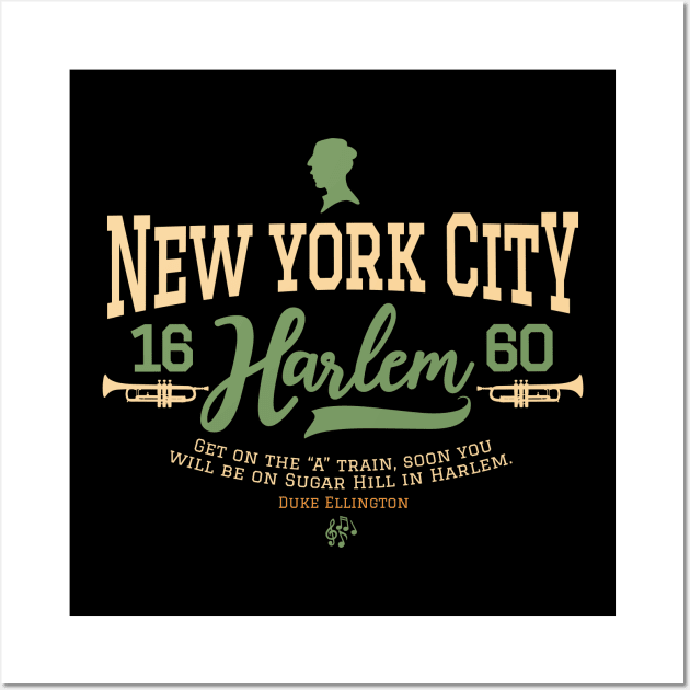 New York Harlem - Harlem Logo - Harlem Manhattan - Duke Ellington Wall Art by Boogosh